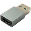 System-S Adattatore USB 3.1 tipo C femmina a 3.0 A maschio 5 Gbps 100 W in grigio