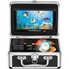 TRPLFGHZ Fotocamera da pesca, Telecamera subacquea for la pesca, video fishfinder da 1000 TVL for invernale in mare/fiume/ghiaccio, cavo 50 m, monitor 7 pollici e 12 luci bianche(15M Fishing Cable)