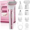 Zofory Rasoio Elettrico Donna, 5 in 1 Rasoio Donna Elettrico, Depilatore Corpo Donna con Stazione di Ricarica USB (Rosa-ZCA117)