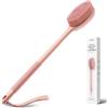 CORATED Spazzola Schiena in Silicone con Manico Lungo, Scrubber Esfoliante 2 in 1 per Doccia, Uomo e Donna, Accessorio Bagno Quotidiano (Champagne chiaro)