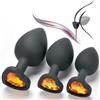 WreGmgg Home-Use 3-Size Glute Accessori Di Esercizio, Con Una Superficie Liscia E Un Fascino A Forma Di Cuore Sulla Coda Regali Per Coppie - Q (Giallo)