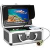 TRPLFGHZ Fotocamera da pesca, Kit videocamera for pesca subacquea 1000TVL 6 pezzi IR/LED bianchi con monitor a colori da 7 pollici Fish Finder ICE 10 M 15 20 30(White LED 30M Cable)
