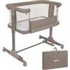 lionelo PARI Culla Co Sleeping Fianco Letto 3 in 1, Regolabile in Altezza 6 Livelli, Materasso T25 2 cm, Ruote con Blocco e Dondolo, Gambe Regolabili per Letto Continentale, Rivestimento Lavabile
