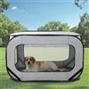 CAIEJSAEN 92 x 52 x 52 cm, pieghevole, in tessuto Oxford, per cani, traspirante, portatile, per auto e viaggi per cani, in tessuto (grigio)