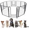 Aufun 12-TLG recinto per cuccioli richiudibile per animali liberi alto 80 cm, chiusura automatica, recinto per cuccioli con porta per cani, conigli, piccoli animali, gatto