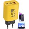Genérico Adattatore per caricabatterie da parete USB, presa da parete USB multiporta, adattatore per telefono con caricatore da parete multiporta da 60 W, spina da parete compatta con blocco di ricarica tipo C