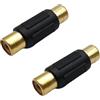 Comforty 2 adattatori RCA femmina a femmina audio video adattatore per altoparlanti, cavo RCA, fono, amplificatore