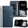 SEHEYA Cover per Oppo A57 5G / A77 5G Pieghevoli Libretto Custodia Retrò Portafoglio a Libro Flip Case 3 Tasche Interne Fibbia Magnetica Protezione Caso, Blu Navy