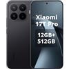 XIAOMI 17T Pro,Smartphone 12+512GB,Display Eye-Care da 6,83 a 144Hz,Batteria al silicio-carbonio da 7000 mAh (tip),Teleobiettivo Leica 5x,HyperCharge da 100W,Nero
