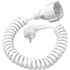 PABANCE Cavo di prolunga a spirale, 3 m estensibile (0,9 - 3 m), 230 V/16 A, cavo a spirale in PVC per cucina, ufficio, officina, bianco