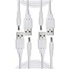 Liwinting 4pz 1.5m Cavo Adattatore di Alimentazione da USB 3.5mm x 1.35mm DC Barrel JACK 5V Caricatore - Bianco