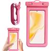 Generic Confezione da 2 custodie impermeabili per telefono cellulare, custodia impermeabile con cordino, custodia galleggiante per telefono subacquea, per snorkeling e snorkeling (rosa)