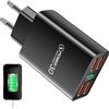 Generic Caricabatterie - USB - Caricatore multiporta, caricatore da parete a 5 porte | Adattatore di ricarica per caricabatterie multiporta da parete, caricatore da parete per più dispositivi, presa a parete,