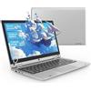 PINSTONE 11,6 Pollici Laptop - Celeron N4020 6 GB di RAM 128 GB di SSD, PC portatile touch pieghevole a 360°, 2,4/5 GHz WiFi, Bluetooth 4.2, W 11P, Mini HDMI, Small Laptop Extension SD - Argento