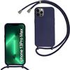 FERLAN Custodia per iPhone 13 Pro Max Cover con Cordino,Blu Silicone Antiurto TPU Morbido Case Corda Collana Necklace Regolabile Stylish con Catena Ultra Sottile Cover per iPhone 13 Pro Max,Blu navy