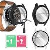 EceoThsy [3 pezzi] Pratico per l'orologio Huawei GT2 46 mm custodia protettiva - 9H ,fusibile sul PC - Protezione contro collisioni a 360 ° -2 nero ,1 trasparente - compatibile touchscreen e impermeabile