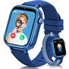 SWGOTA Nuovo 4G Smartwatch Bambini con Videochiamate & GPS, IP68 Impermeabile Smart Watch con SOS SMS Chat Vocale Modalità Scuola, Contapassi, Sveglia Monitoraggio del Sonno Regalo per Bambini e Bambine Blu
