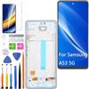 HLYGZX Display LCD per Samsung Galaxy A53 5G TFT A536B A536B/DS A536U Schermo LCD Sostituzione Assembly Kit di Riparazione (Bianco con Cornice, Senza Impronta Digitale)