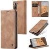 Sojlecyu Cover per Samsung Galaxy S22 Plus 5G Custodia, a Libro Portafoglio in Premium Pelle PU Porta Carte Flip Case Supporto Protezione Case Cover per Samsung Galaxy S22 Plus 5G, Marrone