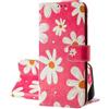 SEHEYA Cover per Vivo V40 SE 5G / V30 SE 5G / Y100 Pieghevoli Libretto con Motivo Custodia Portafoglio a Libro Flip Case 3 Tasche Interne Fibbia Magnetica Protezione Caso, Margherita Rossa