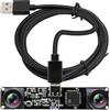IEights 210 fps Dual Lens Mono Global Shutter USB Camera, 800P OV9281 UVC Synchronization Webcam Module con lente M12 a bassa distorsione senza microfoni, per computer, laptop, Android e Raspberry Pi
