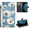 SEHEYA Cover per Oppo Find X3 Lite/Oppo Reno 5 5G Custodia a Libro con Bello Motivo 3D Pieghevoli Borsa Portafoglio Flip Case 3 Tasche Interne Fibbia Magnetica Caso, Fiori Margherita
