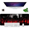 VYEUIAO Tappetino per mouse con lucchetto da scrivania, rosso e nero, 80 x 30 cm, tappetino per mouse XL, grande, motivo horror, computer, tastiera, gaming, tappetino per desk pad & Desk Mat XL (lucchetto -1)