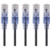 Monoprice Cavo patch Ethernet Cat6A UTP, 30 AWG, 5 G, in puro rame nudo, antigroviglio, RJ45, serie SlimRun, 6 m, bianco, confezione da 5