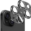 Kucheed 2 Pezzi Protezione per Obiettivo Della Fotocamera Bling Diamond per iPhone, Antigraffio in Metallo con Decorazione Colorata 3D per Fotocamera Posteriore per iPhone 12/iPhone 12 Mini
