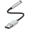 Tanzato Adattatore Audio da USB a Jack da 3,5 mm, Adattatore Jack per Cuffie USB C a 3.5mm, TRRS DAC Cavo Compatibile con Cuffie, PC, Laptop, Linux, Desktop, PS4