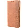 RonRun Cover Apple iPhone 17, Custodia a Libro con Supporto Stand e Slot Porta Carte Case a Portafoglio Magnetica in Pelle PU Adatto per Apple iPhone 17, Marrone