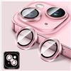 Kucheed Proteggi Obiettivo Della Fotocamera Compatibile con per iPhone 15/15 Plus, Proteggi Schermo per Fotocamera in Vetro Temperato HD, Anelli Singoli in Metallo con Allineamento Automatico