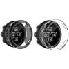 LvBu Custodia Compatibile per Garmin Swim 2, [2 Pezzi] Antiurto Schermo TPU Protezione Cover Protettiva per Garmin Swim 2 (Trasparente+Nero)