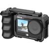 Nitze Kit Impugnatura per DJI Osmo Action 6 con Cage, Street Grip Kit con Gabbia Metallica Action 6, Impugnatura per Fotografia di Strada, Wrist Strap, Shutter Button per DJI Mic, LED Light - T-D07B