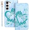 Auslbin per Samsung Galaxy S23 Plus 5G 6.6 Pollici, PU Pelle S23 Plus 5G Galaxy Cover con Lanyard Magnetic Flip per Samsung S23 Plus 5G, Verde