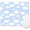 SXCKANG Tappetino per mouse quadrato con cielo blu con nuvole, texture premium per computer, design carino per ufficio, lavoro e casa, tappetino per mouse da gioco in gomma antiscivolo, per computer