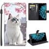 SEHEYA Cover per Realme 7 4G Custodia a Libro con Bello Motivo 3D Pieghevoli Borsa Portafoglio Flip Case 3 Tasche Interne Fibbia Magnetica Caso, Gattino
