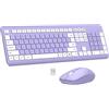EDJO Tastiera wireless e mouse combinato, tastiera ergonomica silenziosa e mouse ottico, lunga durata della batteria, 2,4 G, mouse senza lag, tastiera per computer, Mac, laptop, PC, Windows (viola)
