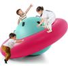 FANTASK Altalena gonfiabile a cupola per bambini, 223 cm, con 6 manici integrati (rosa + verde)
