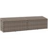 vidaXL Baule da Giardino Grigio 220x50x58 cm in Polyrattan, Scatola portaoggetti da Giardino, portaoggetti da Esterno, Scatola portaoggetti da Esterno