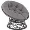 Arreditaly Poltrona Relax Da Esterno Girevole Con Cuscino Imbottito Seduta Rotazione 360 Gradi Per Giardino Terrazzo Patio Veranda Bordo Piscina 64 x 80.5 Cm Grigio