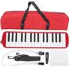VBESTLIFE Vbest Life 32 tasti strumento melodica tastiera stile pianoforte con bocchino set di tubi e borsa da trasporto per bambini principianti adulti regalo nero(Rosso)