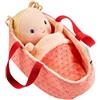 LILLIPUTIENS Bebè Anais con Culla, Bambola in Tessuto con Accessori, Stimola la motricità fine, l'empatia e l'immaginazione, Bambola realistica 22 cm educativa per Bambini dai 12 Mesi, 83131