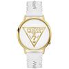 Guess Orologio analogico da donna al quarzo con cinturino in pelle V1001M4, bianco, V1001M4