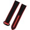 dayeer Cinturino in gomma di nylon per Omega x Swatch uomini deployante fibbia cinturino orologio accessori silicone braccialetto catena, Chiusura rossa e nera., 22mm