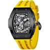 TSAR BOMBA Orologi automatici da uomo Orologio da uomo di lusso Cinturino in silicone giallo Acciaio inossidabile nero Impermeabile Quadrante grande Regalo 8228A