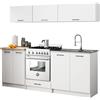 AKORD | Set di Mobili da Cucina Olivia 2m G1 | Cucina Completa Piccola | Componibile | su Misura 46 x 180 x 174 cm | Per un design moderno e Tradizionale | Bianco