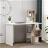 HOMIDEA DERONI Scrivania per Computer - Scrivania Ufficio - Tavolo per Computer con Scaffale Ripiano (Bianco/Avola)