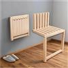 NQNFWCRJ Sgabello Pieghevole da Parete in Legno Massello Con Struttura a Gambe H35/42 cm Sgabello Cambio Scarpe da Porta per La Casa Ripiegabile a 90° Carico Massimo 150Kg Ferramenta Rinforzata