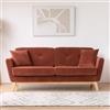 CONCEPT USINE | Divano 3 posti HOGA Terracotta Stile scandinavo velluto a costine sfoderabile Seduta imbottita Piedi obliqui in legno Design alla moda e caldo